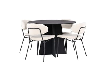 Bootcut Matbord 110 cm Runt med 4 Chico Matstol - Möbler - Matplats - Matgrupp & matbord med stolar