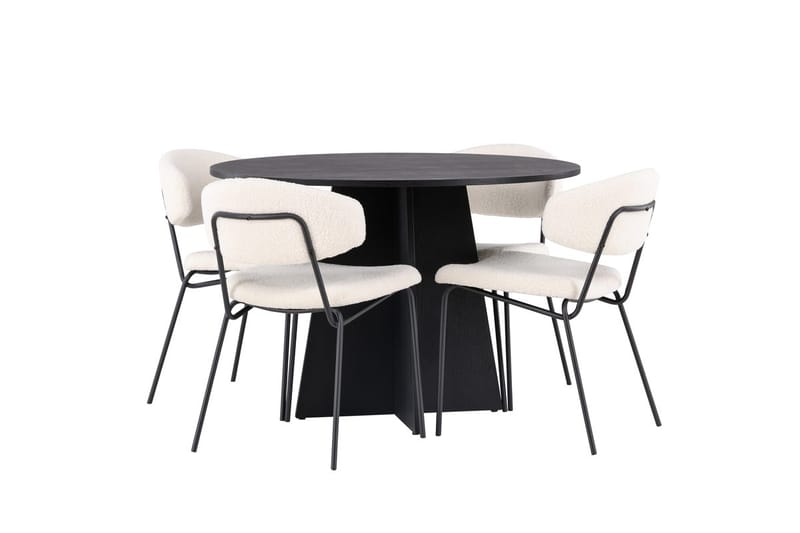 Bootcut Matbord 110 cm Runt med 4 Chico Matstol - Möbler - Matplats - Matgrupp & matbord med stolar