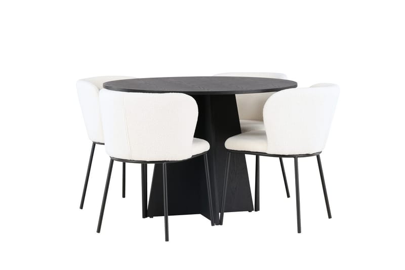 Bootcut Matbord 110 cm Runt med 4 Edina Matstol - Möbler - Matplats - Matgrupp & matbord med stolar
