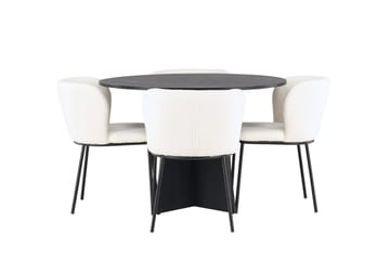 Bootcut Matbord 110 cm Runt med 4 Edina Matstol - Möbler - Matplats - Matgrupp & matbord med stolar