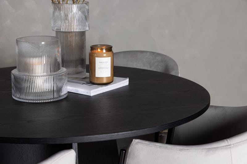 Bootcut Matbord 110 cm Runt med 4 Evelina Karmstol - Möbler - Matplats - Matgrupp & matbord med stolar