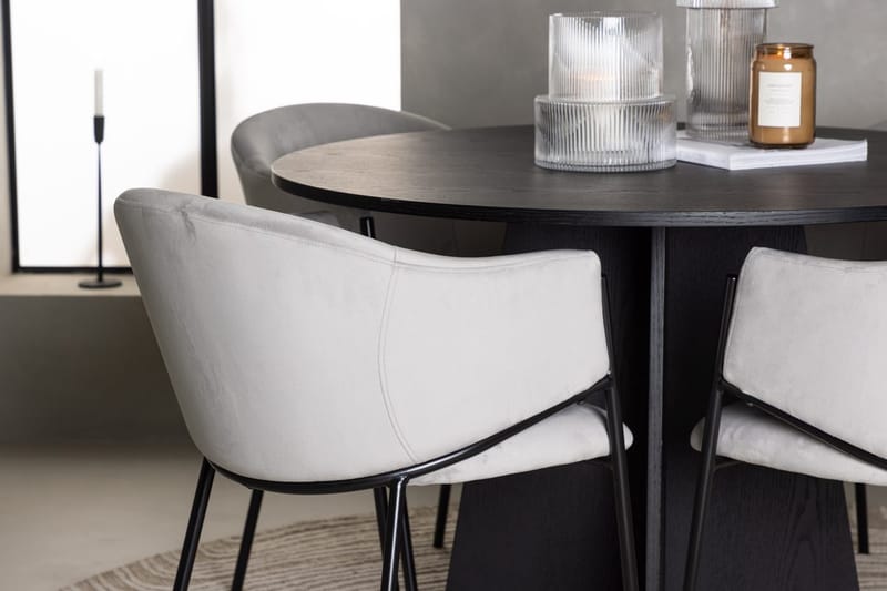 Bootcut Matbord 110 cm Runt med 4 Evelina Karmstol - Möbler - Matplats - Matgrupp & matbord med stolar