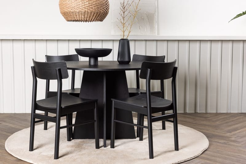Bootcut Matbord 110 cm Runt med 4 Montros Matstol