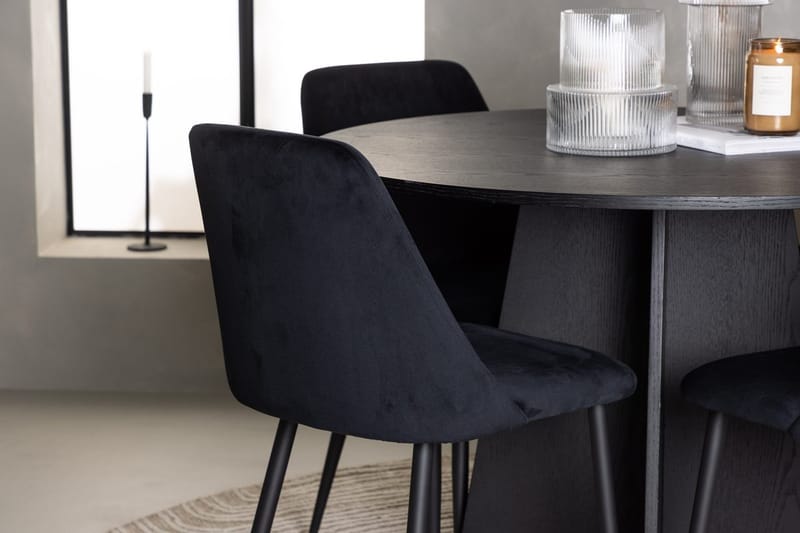 Bootcut Matbord 110 cm Runt med 4 Night Matstol - Möbler - Matplats - Matgrupp & matbord med stolar