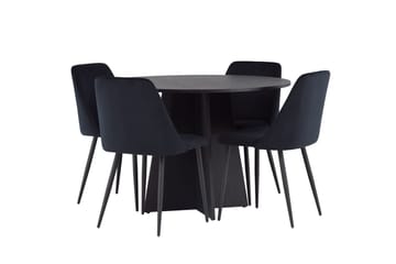 Bootcut Matbord 110 cm Runt med 4 Night Matstol - Möbler - Matplats - Matgrupp & matbord med stolar