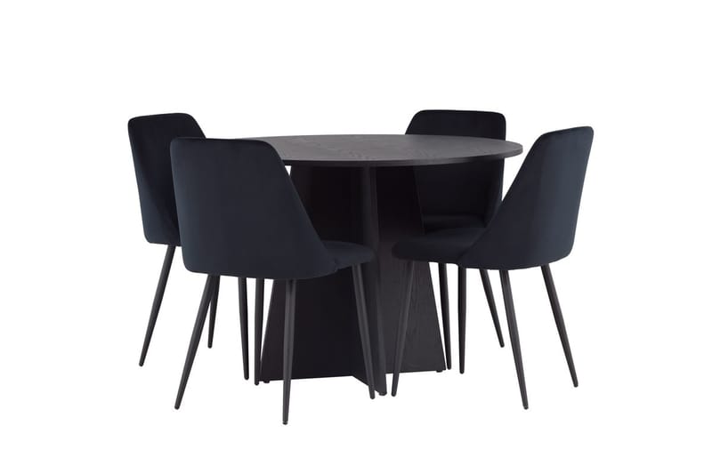 Bootcut Matbord 110 cm Runt med 4 Night Matstol - Möbler - Matplats - Matgrupp & matbord med stolar