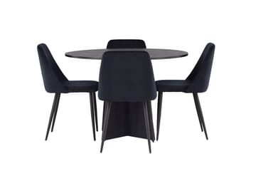 Bootcut Matbord 110 cm Runt med 4 Night Matstol - Möbler - Matplats - Matgrupp & matbord med stolar