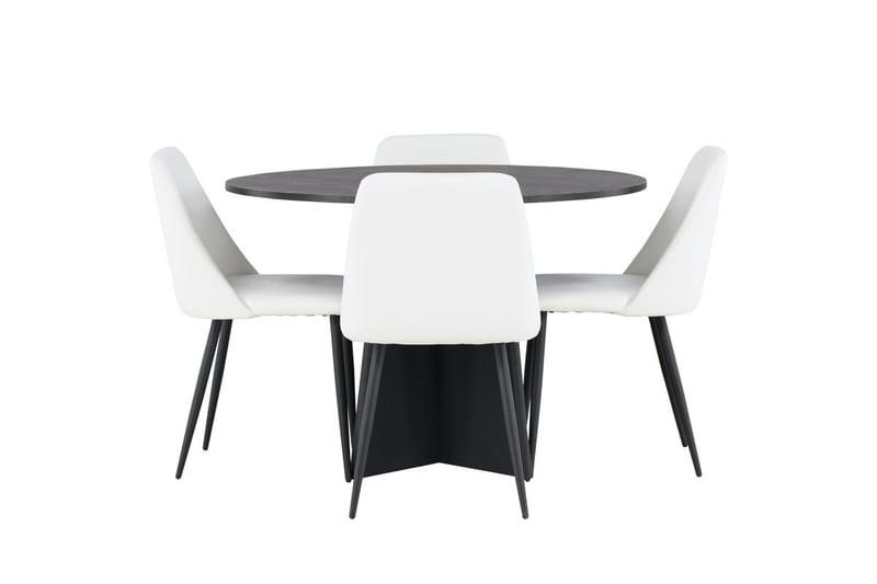 Bootcut Matbord 110 cm Runt med 4 Night Matstol - Möbler - Matplats - Matgrupp & matbord med stolar
