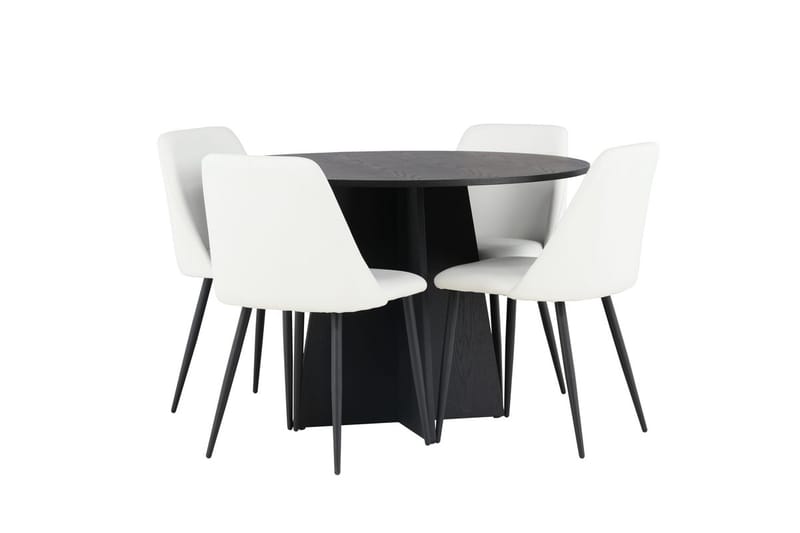 Bootcut Matbord 110 cm Runt med 4 Night Matstol - Möbler - Matplats - Matgrupp & matbord med stolar