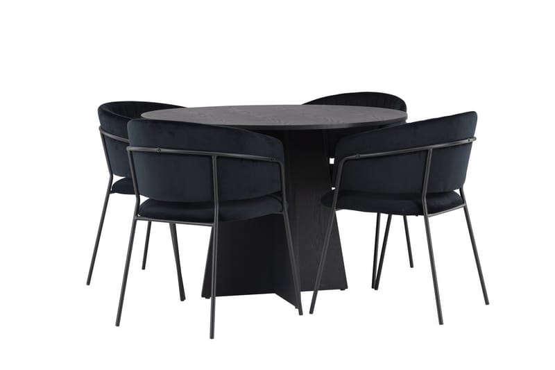 Bootcut Matbord 110 cm Runt med 4 Selma Matstol - Möbler - Matplats - Matgrupp & matbord med stolar