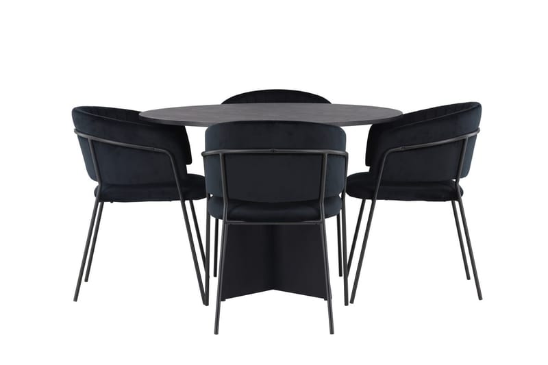 Bootcut Matbord 110 cm Runt med 4 Selma Matstol - Möbler - Matplats - Matgrupp & matbord med stolar