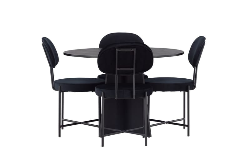Bootcut Matbord 110 cm Runt med 4 Stella Matstol - Möbler - Matplats - Matgrupp & matbord med stolar