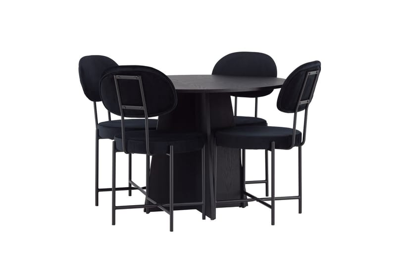 Bootcut Matbord 110 cm Runt med 4 Stella Matstol - Möbler - Matplats - Matgrupp & matbord med stolar