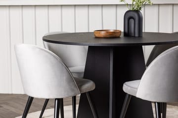 Bootcut Matbord 110 cm Runt med 4 Velvet Köksstol Sammet - Möbler - Matplats - Matgrupp & matbord med stolar