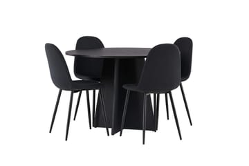 Bootcut Matbord 110 cm Runt med 4 Polar Matstol - Möbler - Matplats - Matgrupp & matbord med stolar