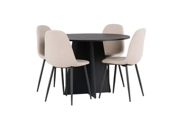 Bootcut Matbord 110 cm Runt med 4 Polar Matstol - Möbler - Matplats - Matgrupp & matbord med stolar