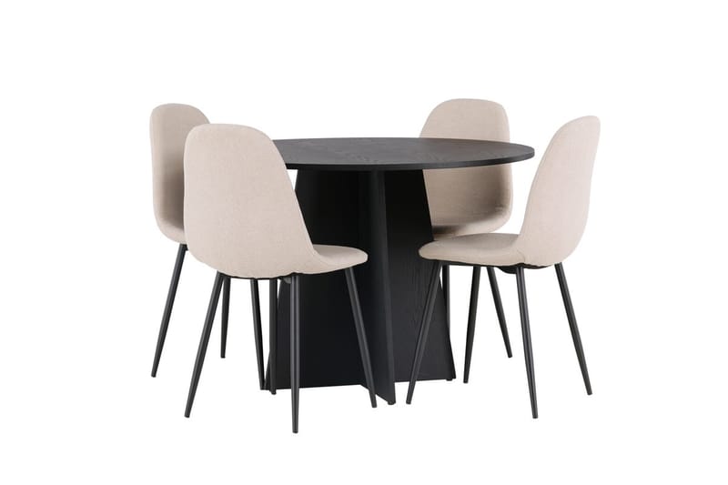 Bootcut Matbord 110 cm Runt med 4 Polar Matstol - Möbler - Matplats - Matgrupp & matbord med stolar