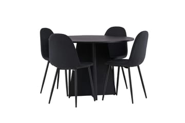 Bootcut Matbord 110 cm Runt med 4 Polar Matstol - Möbler - Matplats - Matgrupp & matbord med stolar