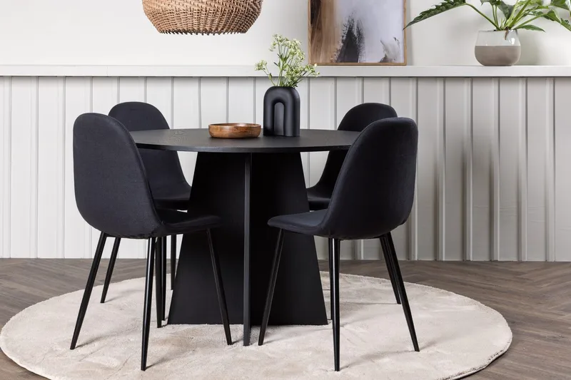 Bootcut Matbord 110 cm Runt med 4 Polar Matstol