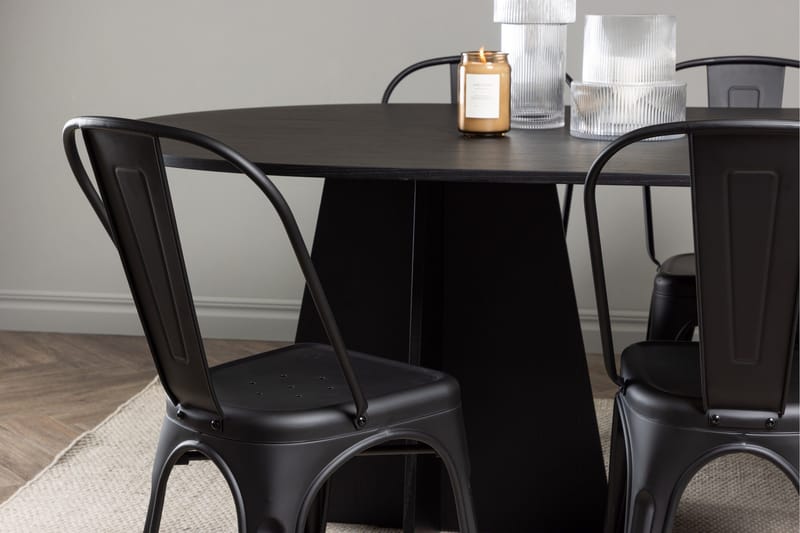 Bootcut Matbord 230x115 cm med 4 Tempe Stolar - Svart - Möbler - Matplats - Matbord & köksbord