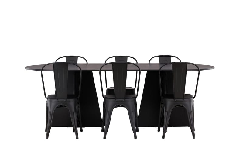 Bootcut Matbord 230x115 cm med 4 Tempe Stolar - Svart - Möbler - Matplats - Matbord & köksbord