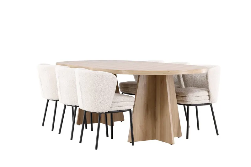 Bootcut Matbord 230x115 cm med 6 Agnes Matstol - Möbler - Matplats - Matgrupp & matbord med stolar
