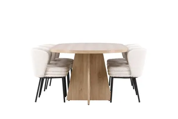 Bootcut Matbord 230x115 cm med 6 Agnes Matstol - Möbler - Matplats - Matgrupp & matbord med stolar