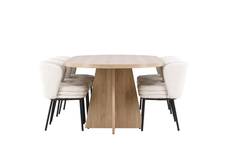 Bootcut Matbord 230x115 cm med 6 Agnes Matstol - Möbler - Matplats - Matgrupp & matbord med stolar