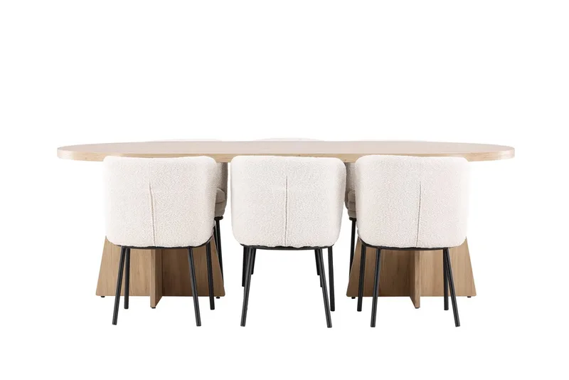 Bootcut Matbord 230x115 cm med 6 Agnes Matstol - Möbler - Matplats - Matgrupp & matbord med stolar