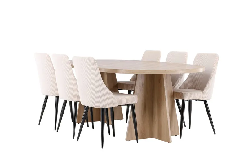 Bootcut Matbord 230x115 cm med 6 Leone Matstol - Möbler - Matplats - Matgrupp & matbord med stolar