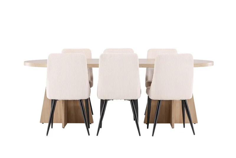 Bootcut Matbord 230x115 cm med 6 Leone Matstol - Möbler - Matplats - Matgrupp & matbord med stolar