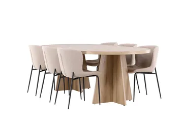Bootcut Matbord 230x115 cm med 6 Modesto Matstol - Möbler - Matplats - Matgrupp & matbord med stolar