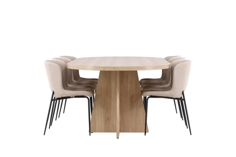 Bootcut Matbord 230x115 cm med 6 Modesto Matstol - Möbler - Matplats - Matgrupp & matbord med stolar
