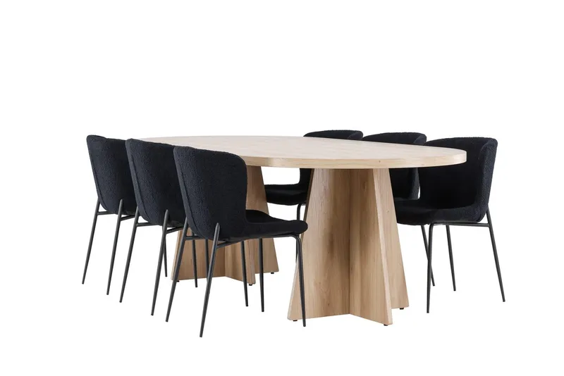 Bootcut Matbord 230x115 cm med 6 Modesto Matstol - Möbler - Matplats - Matgrupp & matbord med stolar