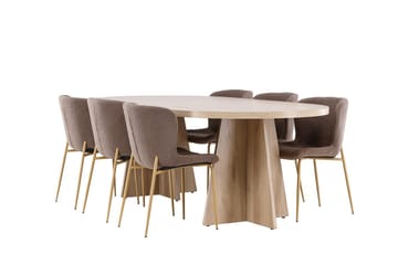 Bootcut Matbord 230x115 cm med 6 Modesto Matstol - Möbler - Matplats - Matgrupp & matbord med stolar