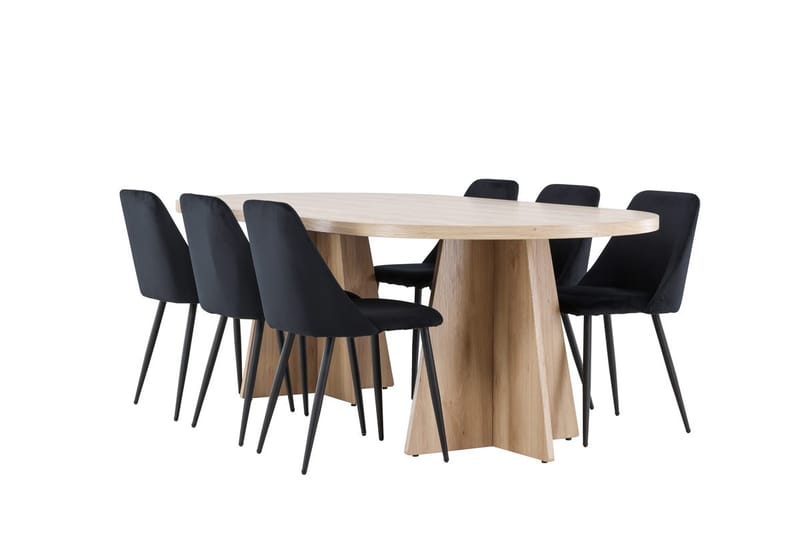 Bootcut Matbord 230x115 cm med 6 Night Matstol - Möbler - Matplats - Matgrupp & matbord med stolar