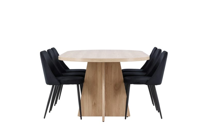 Bootcut Matbord 230x115 cm med 6 Night Matstol - Möbler - Matplats - Matgrupp & matbord med stolar
