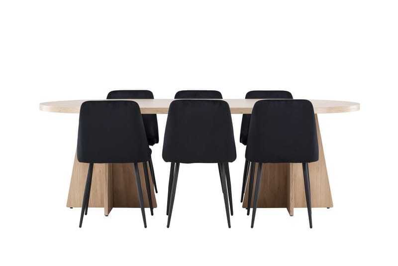 Bootcut Matbord 230x115 cm med 6 Night Matstol - Möbler - Matplats - Matgrupp & matbord med stolar