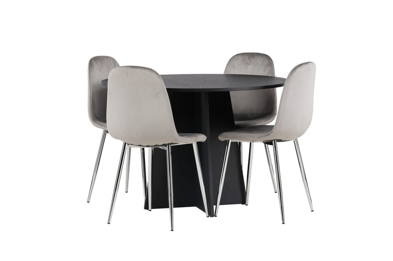 Bootcut Matgrupp 110 cm Rund med 4 Eva stolar - Svart - Möbler - Matplats - Matgrupp & matbord med stolar