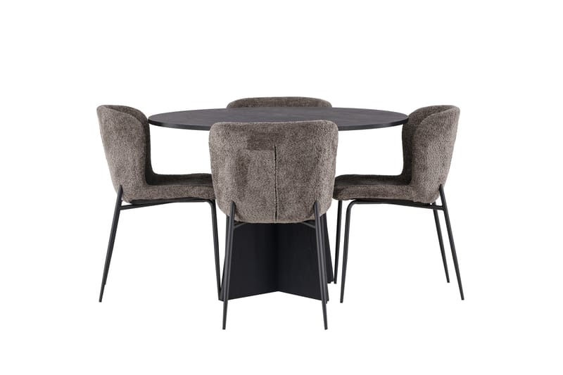 Bootcut Matgrupp 110 cm Rund med 4 Modesto stolar - Beige - Möbler - Matplats - Matgrupp & matbord med stolar