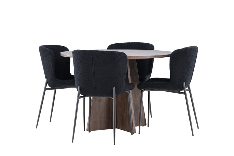 Bootcut Matgrupp 110 cm Rund med 4 Modesto stolar - Möbler - Matplats - Matgrupp & matbord med stolar