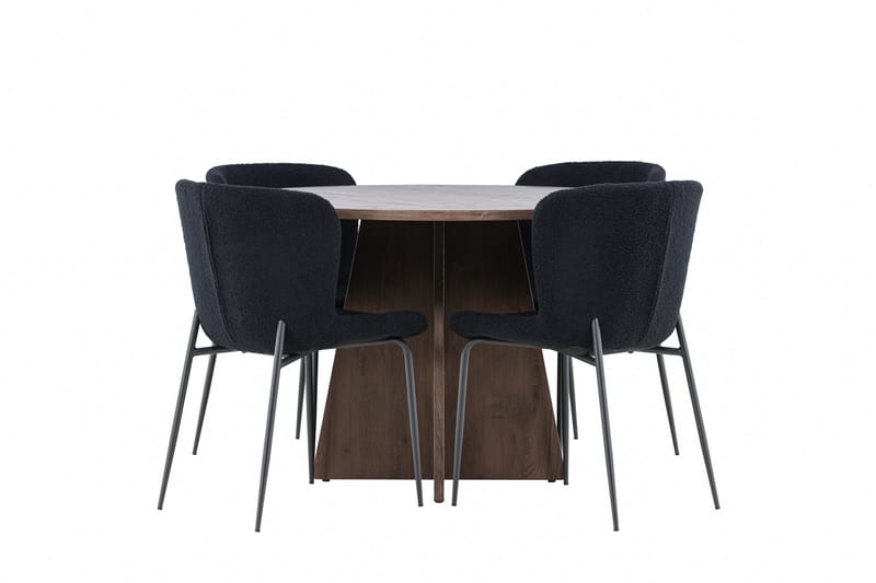 Bootcut Matgrupp 110 cm Rund med 4 Modesto stolar - Möbler - Matplats - Matgrupp & matbord med stolar