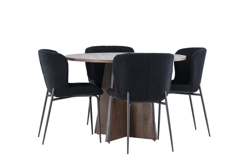 Bootcut Matgrupp 110 cm Rund med 4 Modesto stolar - Möbler - Matplats - Matgrupp & matbord med stolar