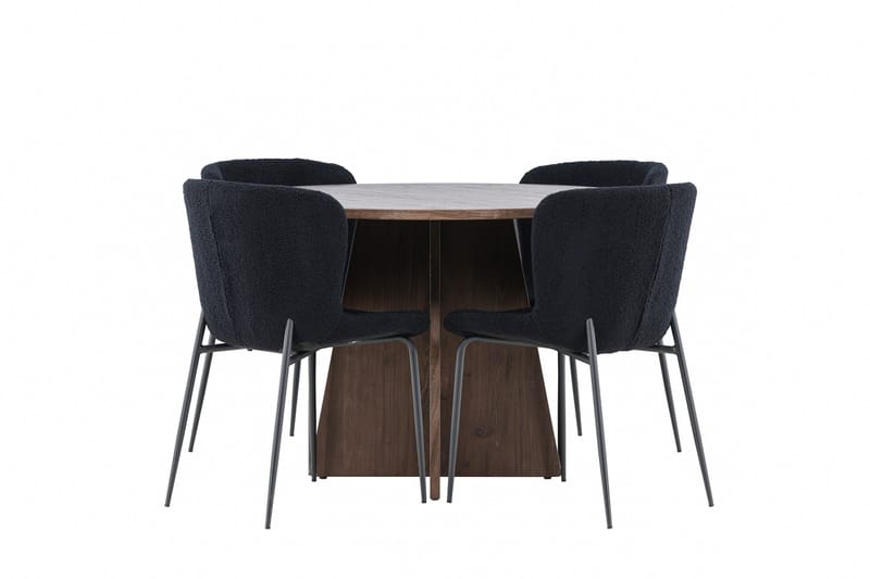 Bootcut Matgrupp 110 cm Rund med 4 Modesto stolar - Möbler - Matplats - Matgrupp & matbord med stolar