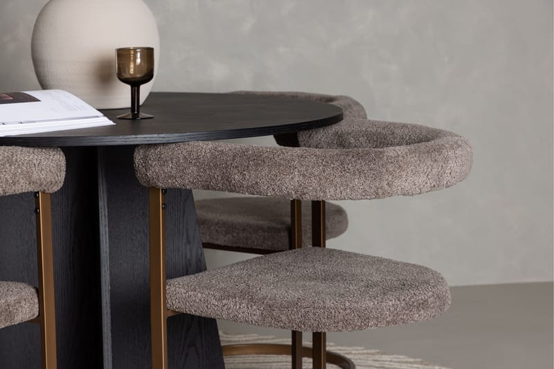 Bootcut Matgrupp 110 cm Rund med 4 Morning stolar - Svart - Möbler - Matplats - Matgrupp & matbord med stolar