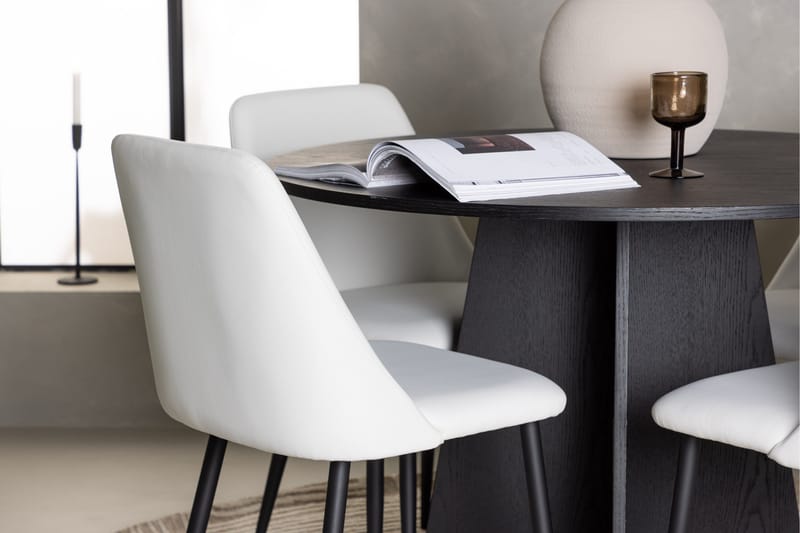 Bootcut Matgrupp 110 cm Rund med 4 Night stolar - Svart - Möbler - Matplats - Matgrupp & matbord med stolar