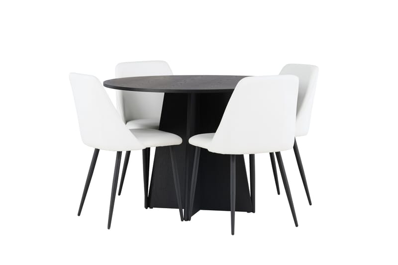 Bootcut Matgrupp 110 cm Rund med 4 Night stolar - Svart - Möbler - Matplats - Matgrupp & matbord med stolar