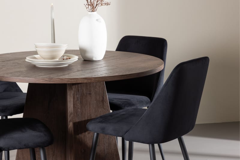 Bootcut Matgrupp 110 cm Rund med 4 Night stolar - Möbler - Matplats - Matgrupp & matbord med stolar