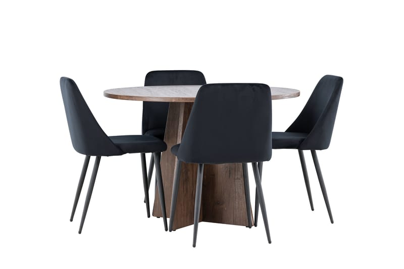 Bootcut Matgrupp 110 cm Rund med 4 Night stolar - Möbler - Matplats - Matgrupp & matbord med stolar