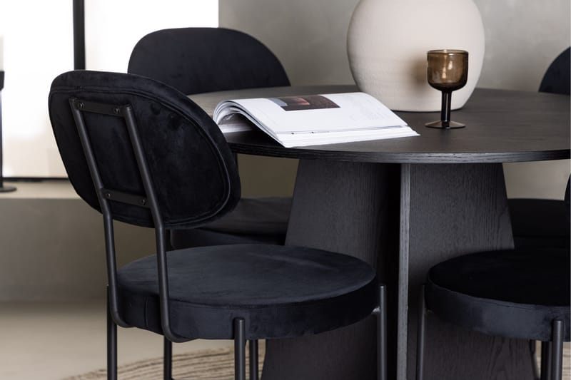 Bootcut Matgrupp 110 cm Rund med 4 Stella stolar - Svart - Möbler - Matplats - Matgrupp & matbord med stolar